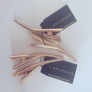 L. Erickson Metal Pinch Clip 2 pair 4 pc rose gold